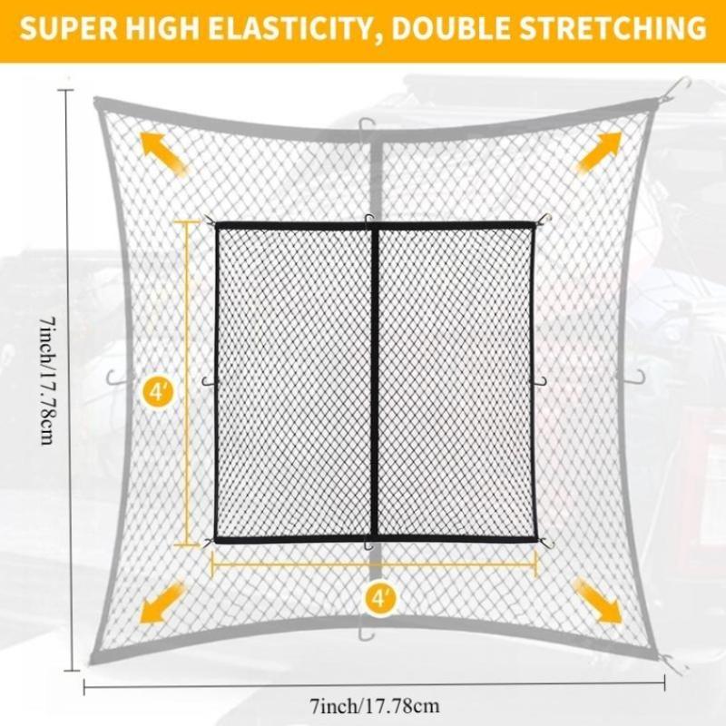 Highly Elastic Heavy Duty Cargo Net, Simple Truck Bed Cargo Mesh Organizer, Ideal for ATV, SUV, UTV, Truck and Boat Use