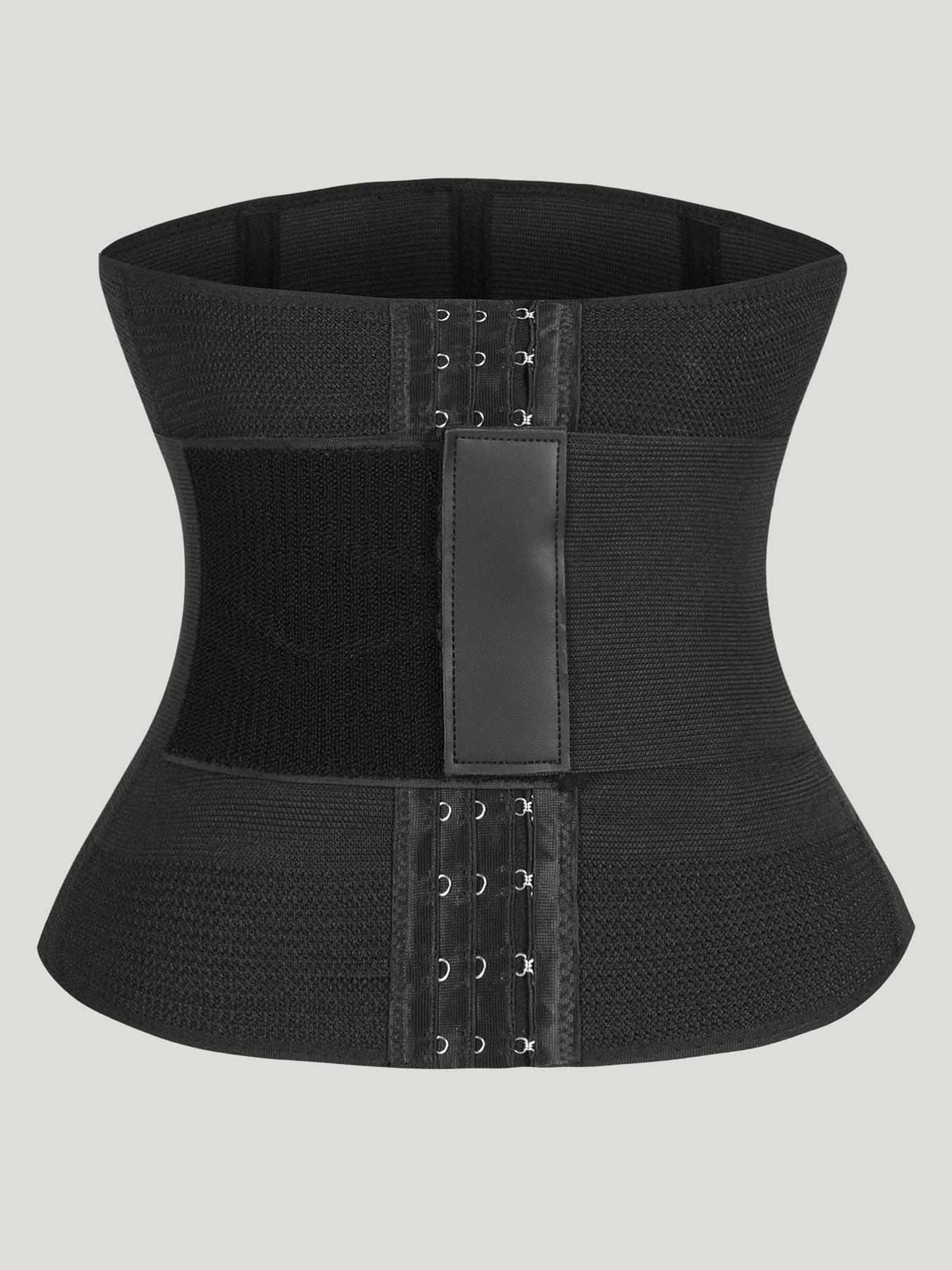 Women's Solid Waist Trainer, Adjustable Hook and Eye Closure Tummy Control Body Shaper, Women's Shapewear Clothing, Women's Waist Trainer Slim Fashion, Summer Outfits 2024