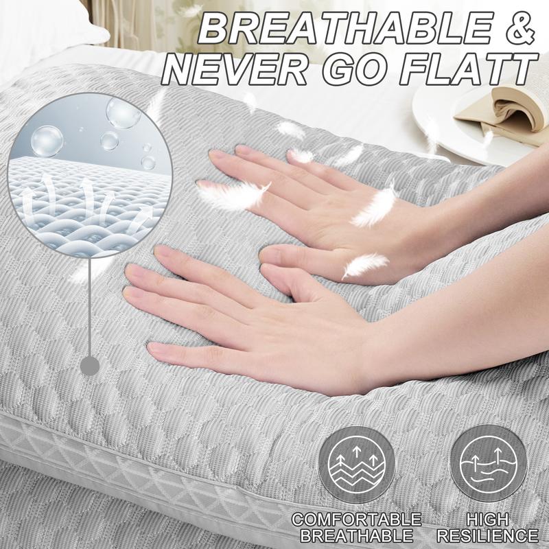 Raybee Luxury Neck Pillows 2 Pack,Bed Pillows Set of 2,Adjustable 5-star Hotel Quality Pillow for Side Back Sleeper, Holiday Gifts , Decor Bedroom Accessories【Black Friday】