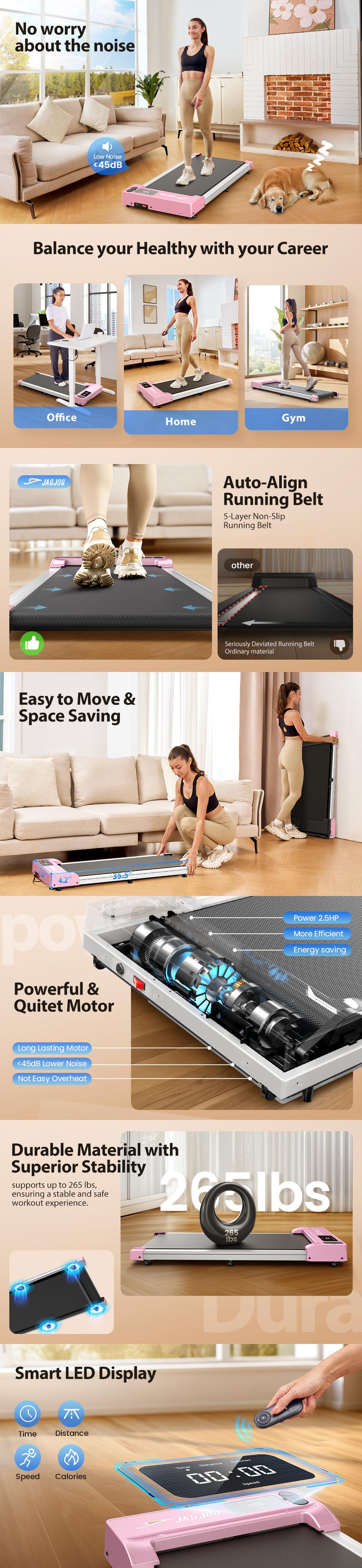 【New Year, New Me】Walking Pad, Walking Pad Treadmill 265 lbs Capacity, 4 in 1 Portable Under Desk Treadmill, Portable Folding Incline Treadmill for Home and Office with Remote Control, LED Display, Multifunctional Workout Station