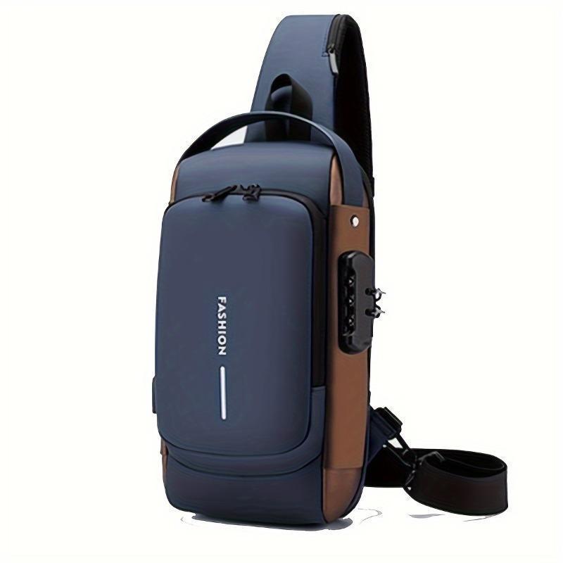 Men's Anti-Theft Chest Bag with Combination Lock — Durable Oxford Fabric, Adjustable Shoulder Strap; Ideal for Motorcycling and Casual Sports; Crossbody Style with a Summer Vibe. Men's Anti-Theft Chest Bag with Combination Lock — Durable Oxford Fabric, Adjustable Shoulder Strap; Ideal for Motorcycling and Casual Sports; Crossbody Style with a Summer Vibe.