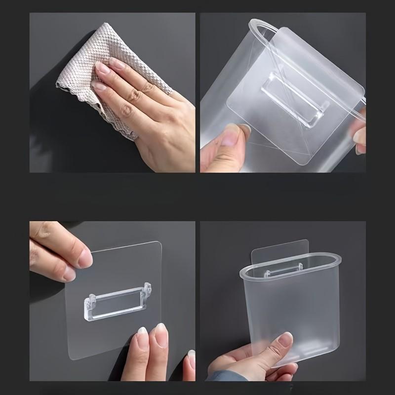 1pc wall mounted toothbrush and makeup brush holder, stylish bathroom storage rack with drainage function, no drilling required bathroom storage organization rack