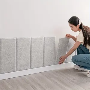 8pcs 23x50cm Soft Vinyl Wallpaper, Thick 3D Self-Adhesive Wall Panel, Easy to Peel and Apply, Bed Headboard Soft Edge, DIY Home Decor