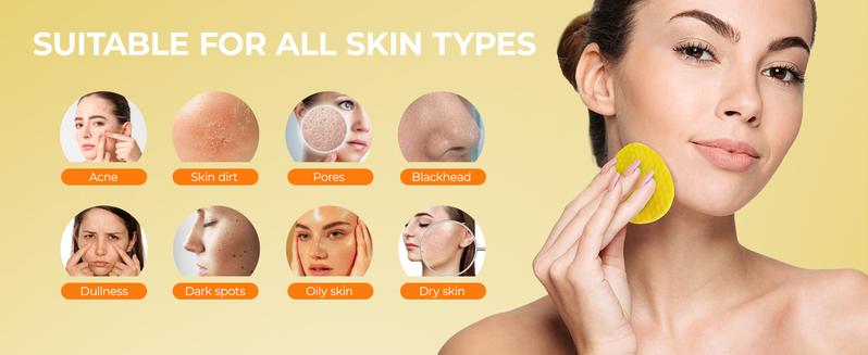 LA.PERSONAL Turmeric & Kojic Acid Cleansing Pads for Deep Cleaning & Blackhead Removal - Gentle Exfoliating Face and Body Scrub Pads