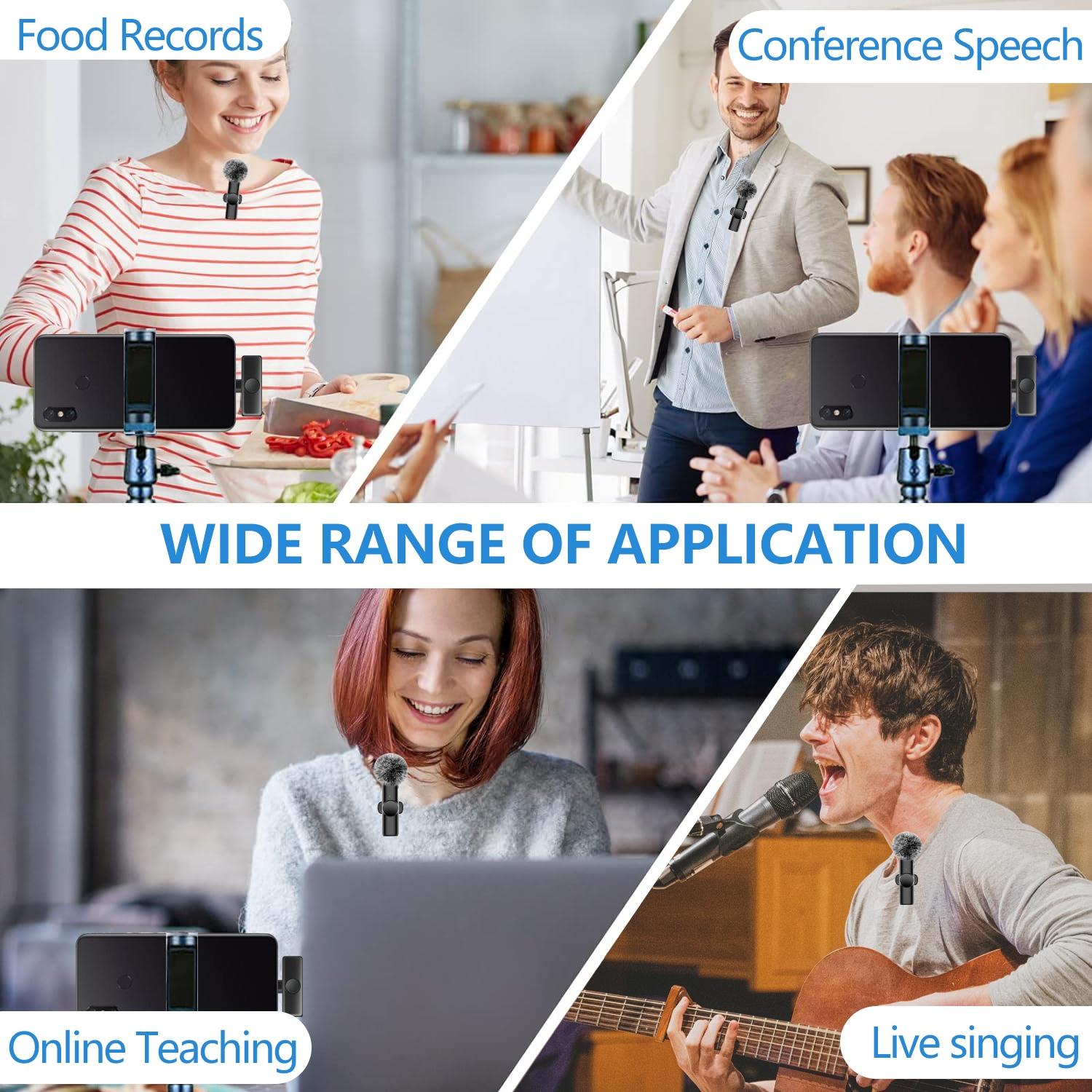 Wireless Lavalier Microphone with Noise Reduction Cover Plug-Play Professional Noise Reduction Recording Clip Mic Plug-Play for Video Recording Interview Podcast Wireless Mic for PC, IOS, Andriod, Record Vlogs, Live Stream, Receiver Wireless Lavalier Microphone with Noise Reduction Cover Plug-Play Professional Noise Reduction Recording Clip Mic Plug-Play for Video Recording Interview Podcast Wireless Mic for PC, IOS, Andriod, Record Vlogs, Live Stream, Receiver