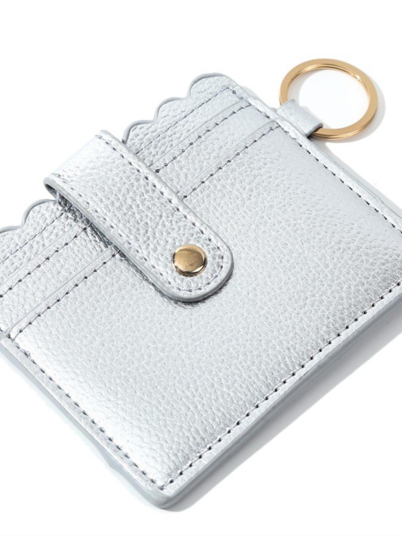 New PU Leather Keychain Wallet, Multi-Card Holder, Bank Card Clip, Student Bus ID Card Case, Coin Credit Card Key Chain