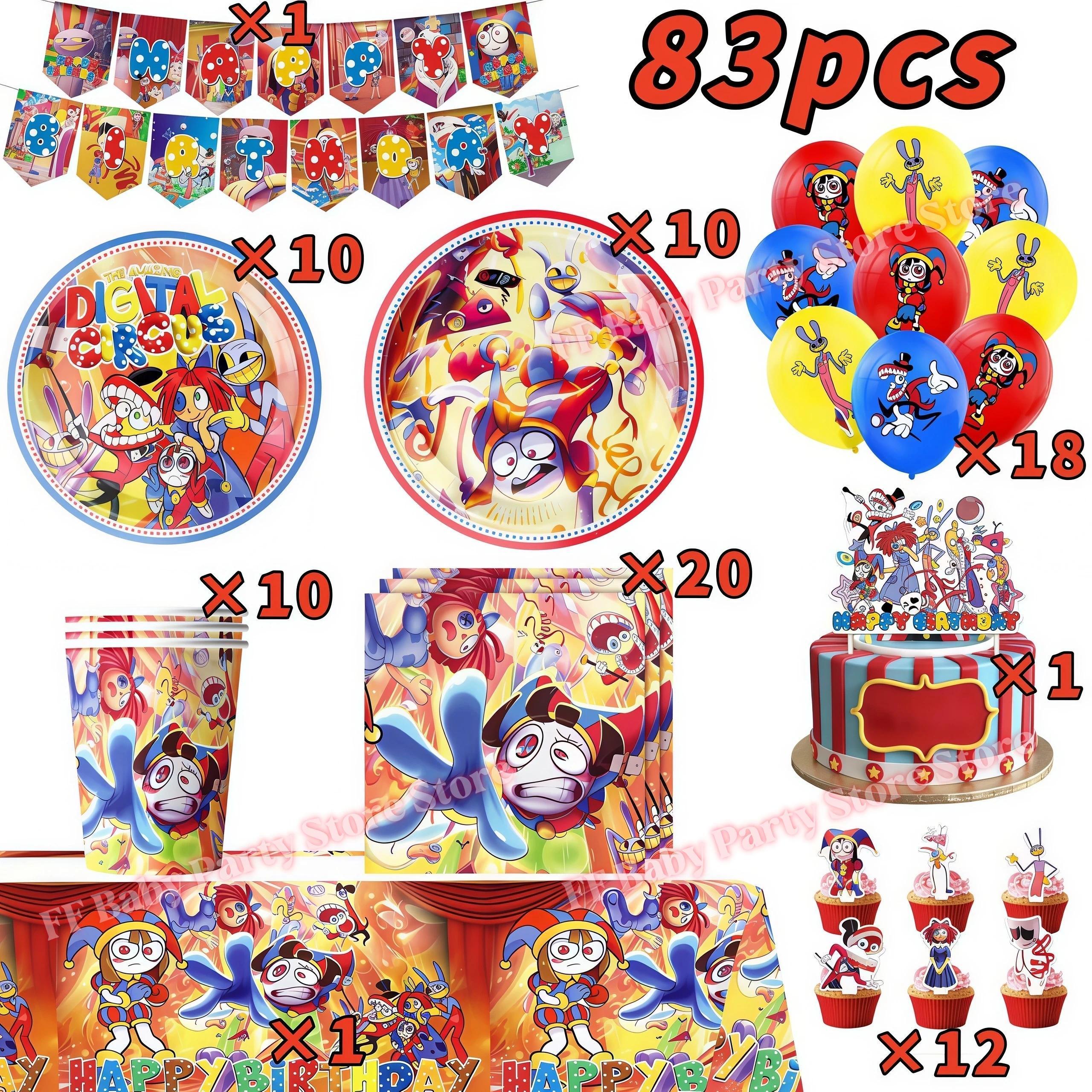 Amazing Tableware Birthday Party Decoration Digitaled Circus Balloon Plate Cup Banner Kids Favor Gift Baby Shower Party Supplies