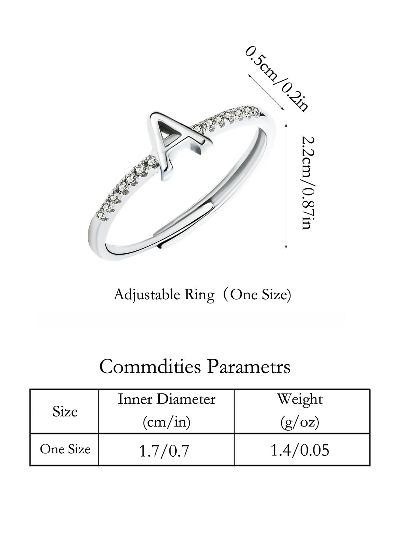 ✨26 Letters A-Z✨ Inlaid with artificial zircon accents, minimalist stackable rings for women | Exquisite daily jewelry gift #InitialRing #StackableRings