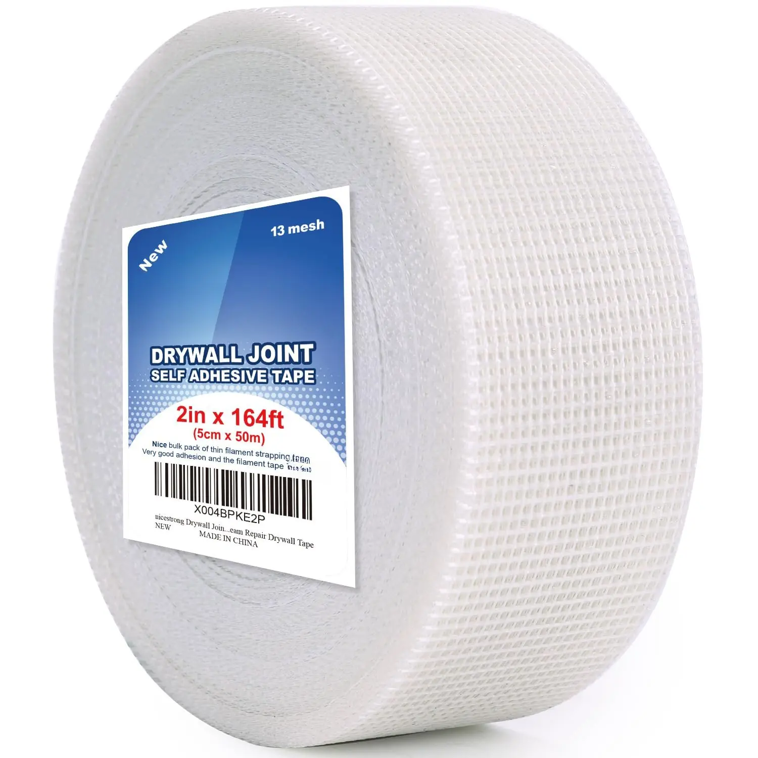 Drywall Joint Tape (2inch X 164ft) Self Stick Repair Mesh Tape Fiberglass Drywall Patch Hole Heavy Duty Wall Repair Mesh Spackle Tape Wall Crack and Seam Repair