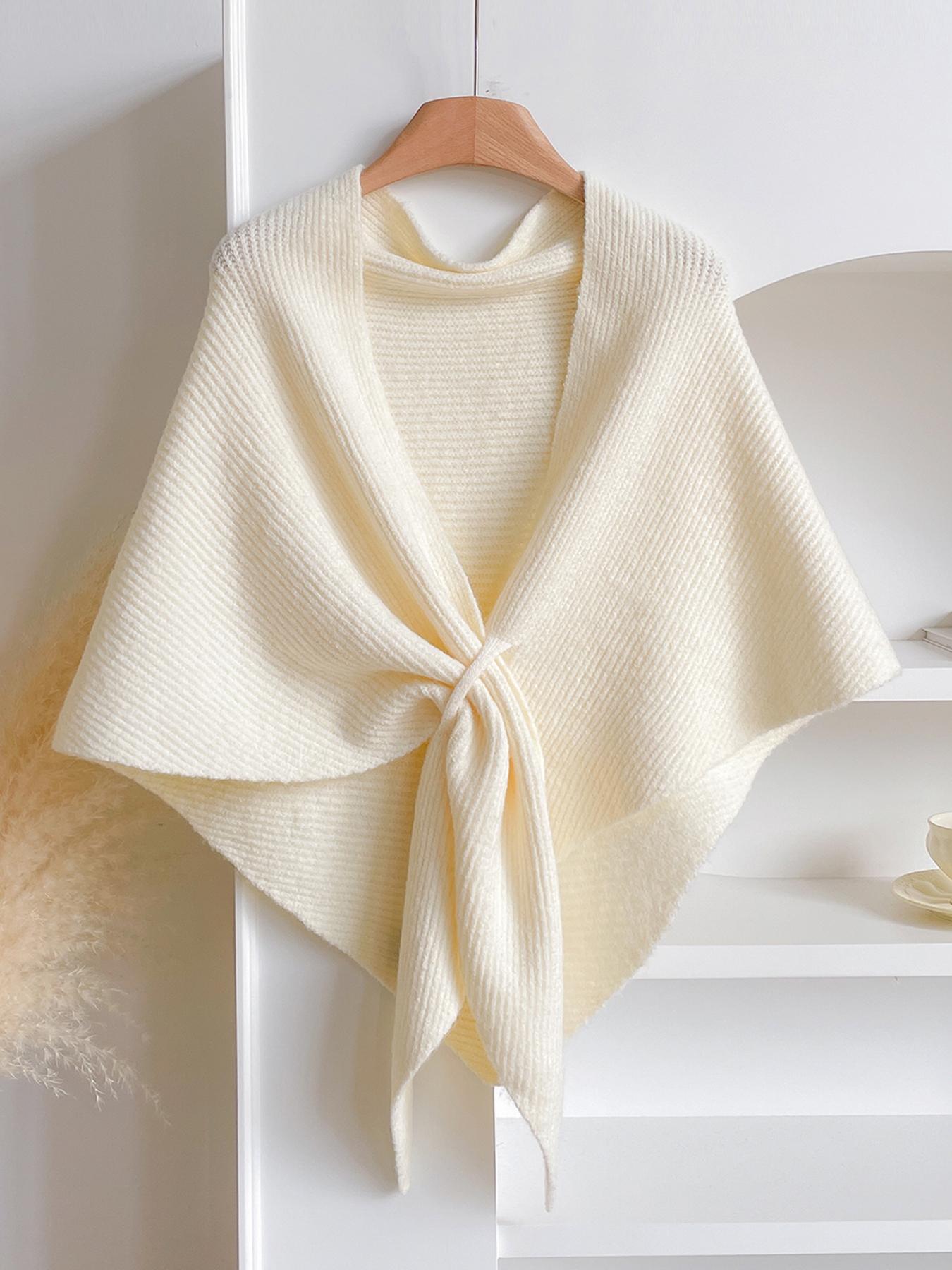 Women's Fashionable Plain Triangle Scarf Shawl, Trendy Solid Shawl, Autumn Winter Warm Wrap, Perfect Gift for Women, Casual Style Accessory