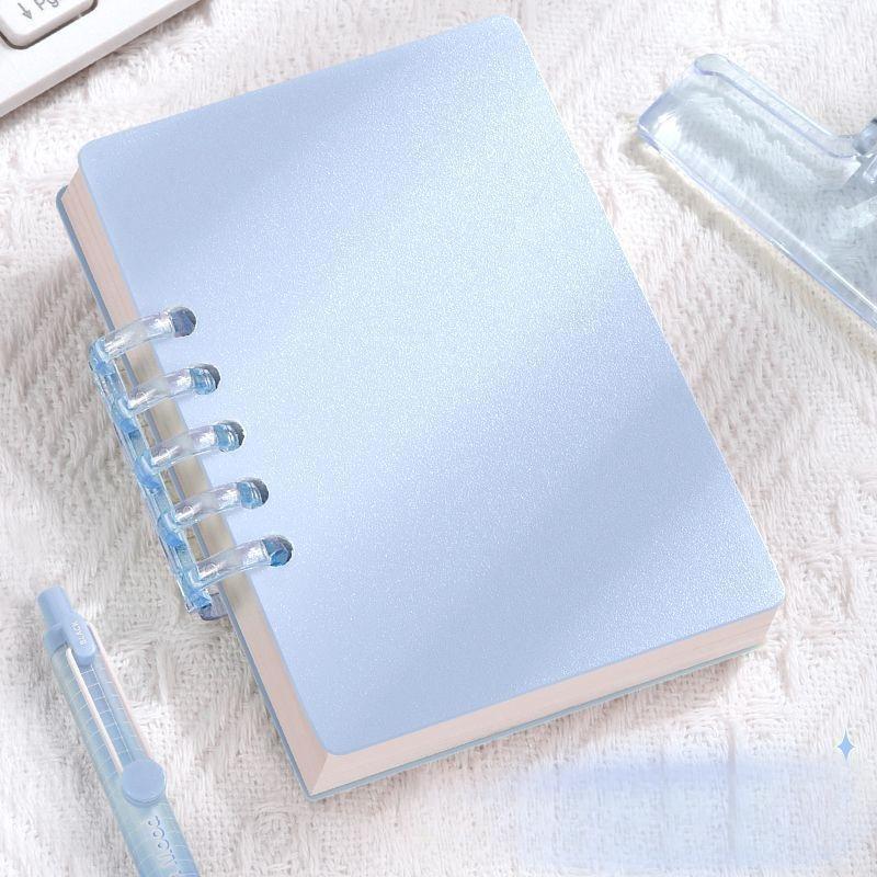 A7 Morandi Solid Color Notebook, 80 Sheets Per Book, Detachable Ring Binder, Replaceable Pages, Compact Pocket Size, Ideal for Notes and Plans