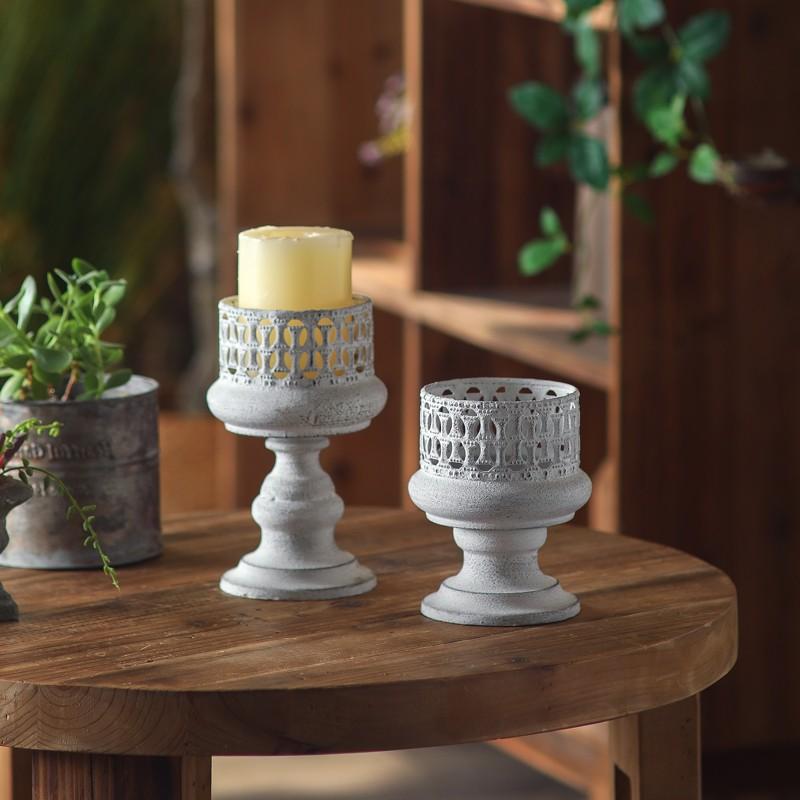 Vintage Distressed Candle Holder, American Industrial Style, Romantic Candlelight Dinner Decor, Nostalgic Guesthouse Display Idea