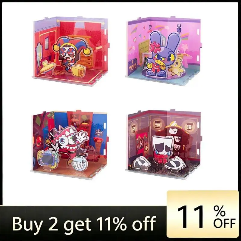 MINI DIY Jax Combination Standing Card Pomni Cute Assemble The Signboard Collectible Fanmade Gangle Caine Desk Ornamments Toys