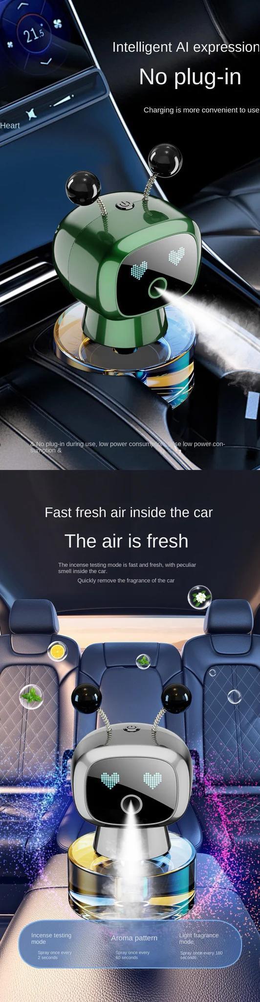 Car Intelligent Robot Aromatherapy Machine，car aromatherapy diffuser，car aromatherapy，adjustable car aroma diffuser，portable waterless car diffuser fathersdaygift