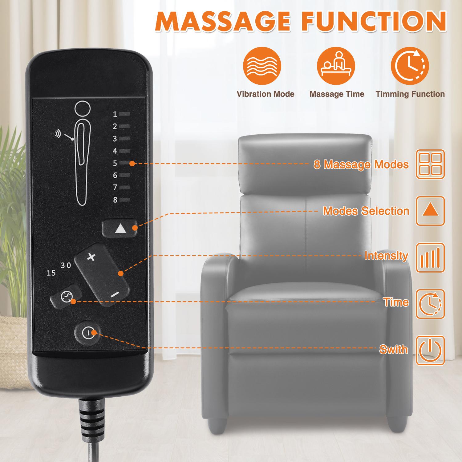 Massage & Heating Manual Recliner Sofa | Ergonomic Casual Chair for Living Room Relaxation Comfort Durable Chair Heater Remote Control Sturdy Material Black Massage & Heating Manual Recliner Sofa | Ergonomic Casual Chair for Living Room Relaxation Comfort Durable Chair Heater Remote Control Sturdy Material Black