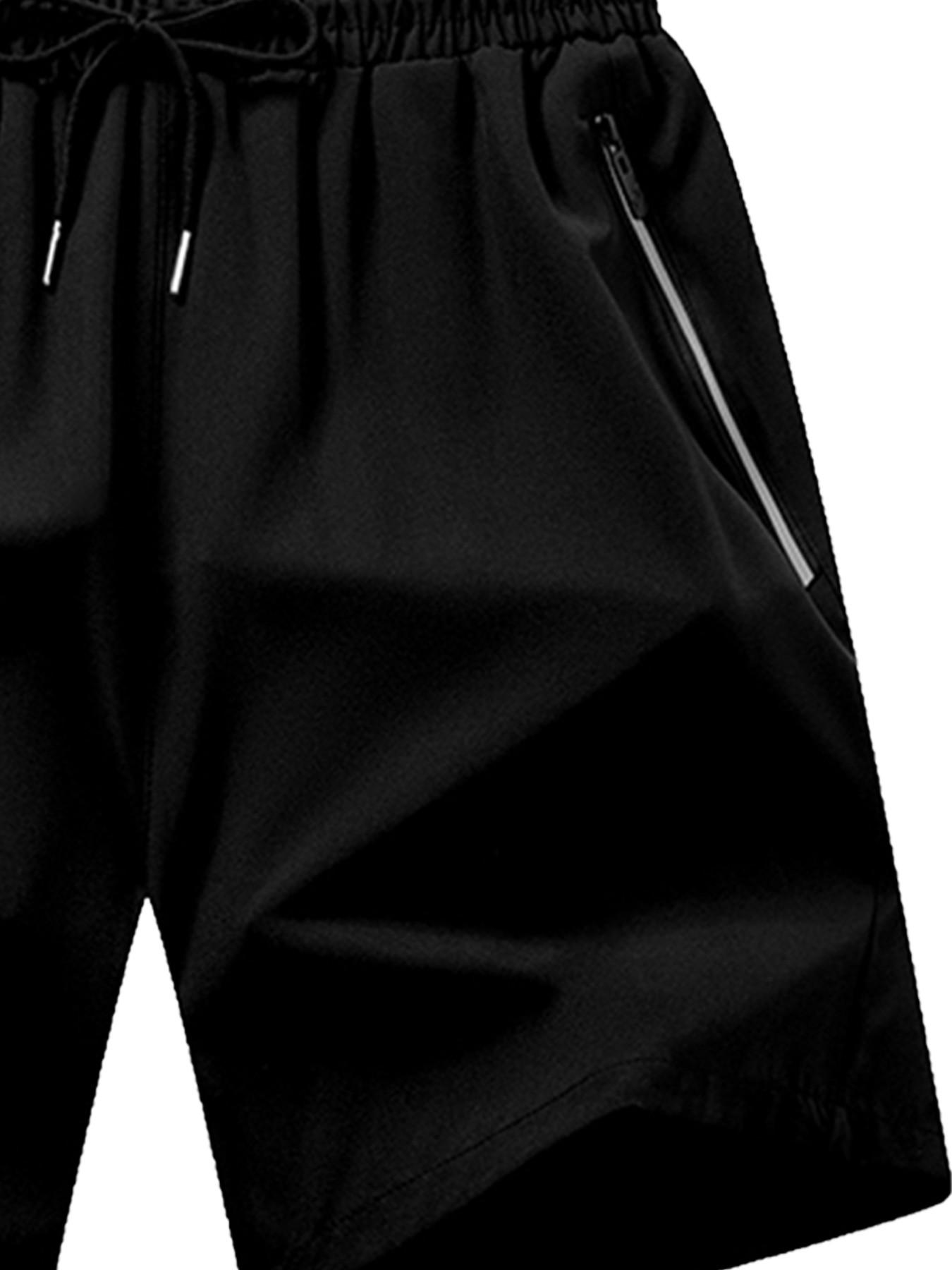 Men's Sporty Shorts, Ultra-Light Quick-Dry Breathable Summer Running Shorts with Pockets and Zipper, Fitness Training Shorts, Outdoor Beach Shorts