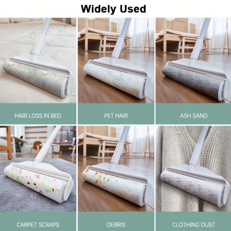 Large Fluffy Roller, Retractable Handle, Reusable Sticky Mop, Floor Carpet Car Interior Pet Hair Removal, No Power Needed, Easy Cleaning