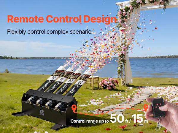 Electric Confetti Cannon Machine, High Output 4-Shot Confetti Launcher, DMX512, Manual Remote Control, Portable Confe-tti Shooter for Wedding Christmas DJ Party Event Show Stage Nightclub