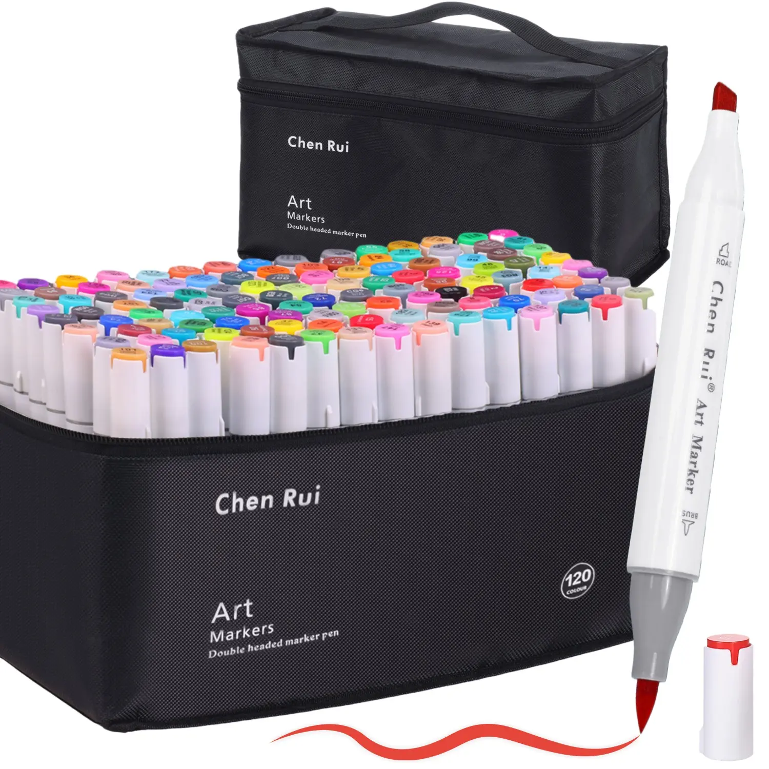 48/60/80/120/168 Colors Alcohol Markers Set, Dual Tip Art Markers with Brush and Chisel Tips, Refillable Drawing Markers with Bleed-Proof Mat for Coloring, Sketching, Card Making and DIY Art, Art Supplies for Adults and Students