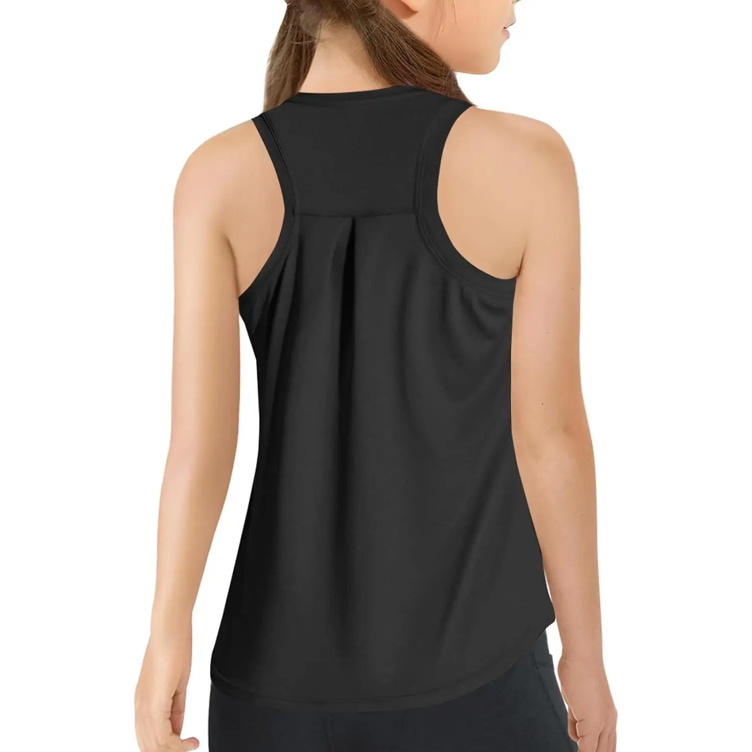 Girls Athletic Tank Tops Kids Sleeveless Shirts |   Racerback, Workout Running Sports Shirts, 5-14 Years