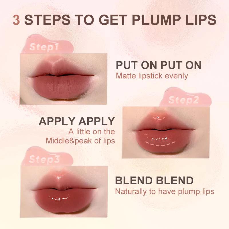 JUDYDOLL Peach Honey Flavor Lip Oil, Blur, Moisturizing, Lightens Lip Lines, Nourishing, Lip Care Oil, For Dry Lips, Liquid Balm, Plumping, Spring Gift, Refresh Look