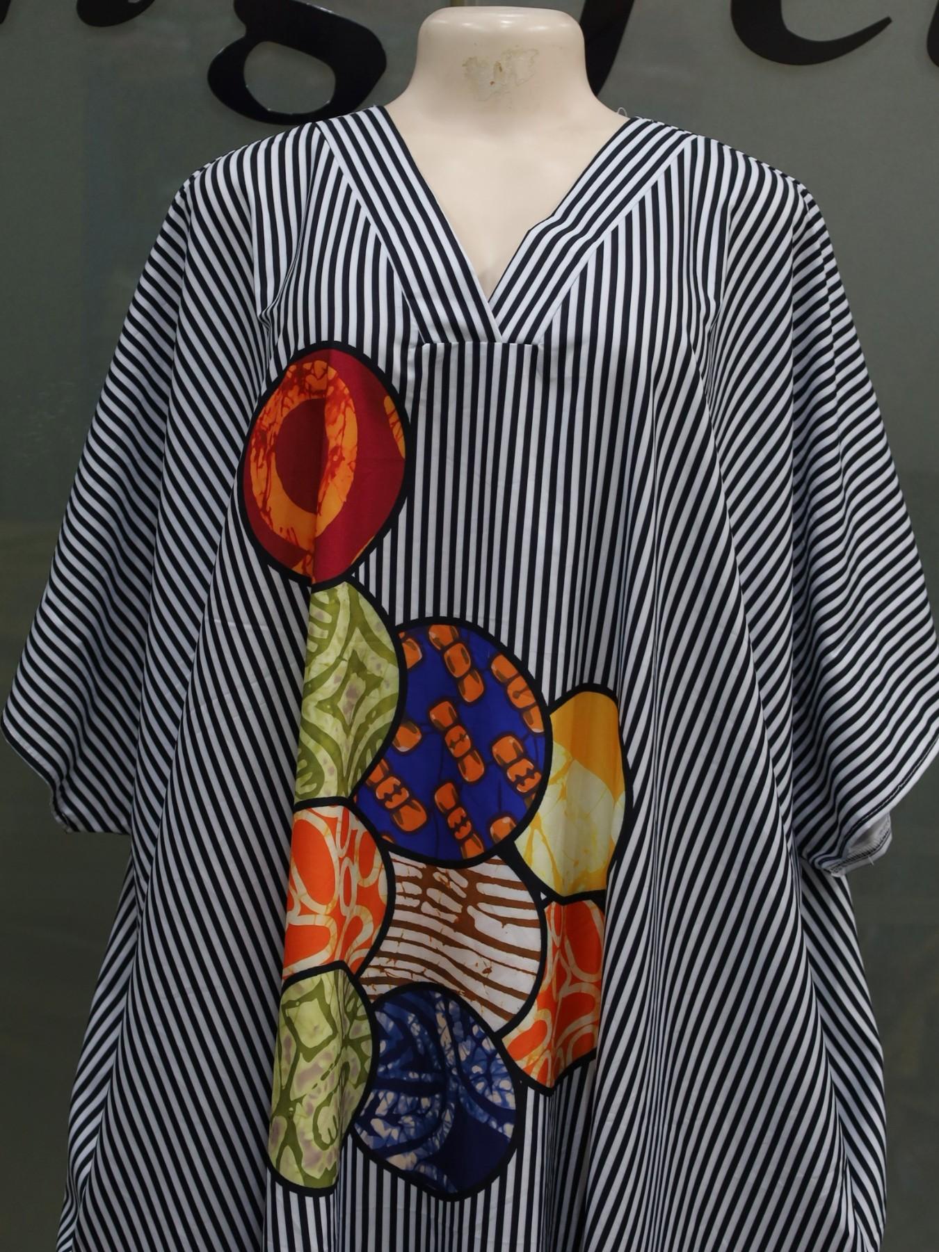 Plus Size Women's Fashion Chic Striped Print V-Neck Dress, Casual Daily Wear, Boho Summer, Ethnic Boubou Kaftan for Party & Beach Plus Size Women's Fashion Chic Striped Print V-Neck Dress, Casual Daily Wear, Boho Summer, Ethnic Boubou Kaftan for Party & Beach