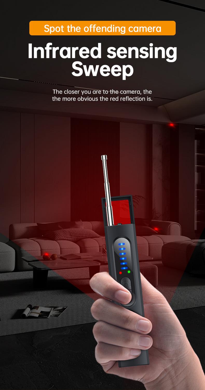 Hidden Camera Detectors ，GPS Tracker Detector with 5 Sensitivity Levels and Professional Modes for Office, Hotels, Bathroom Portable