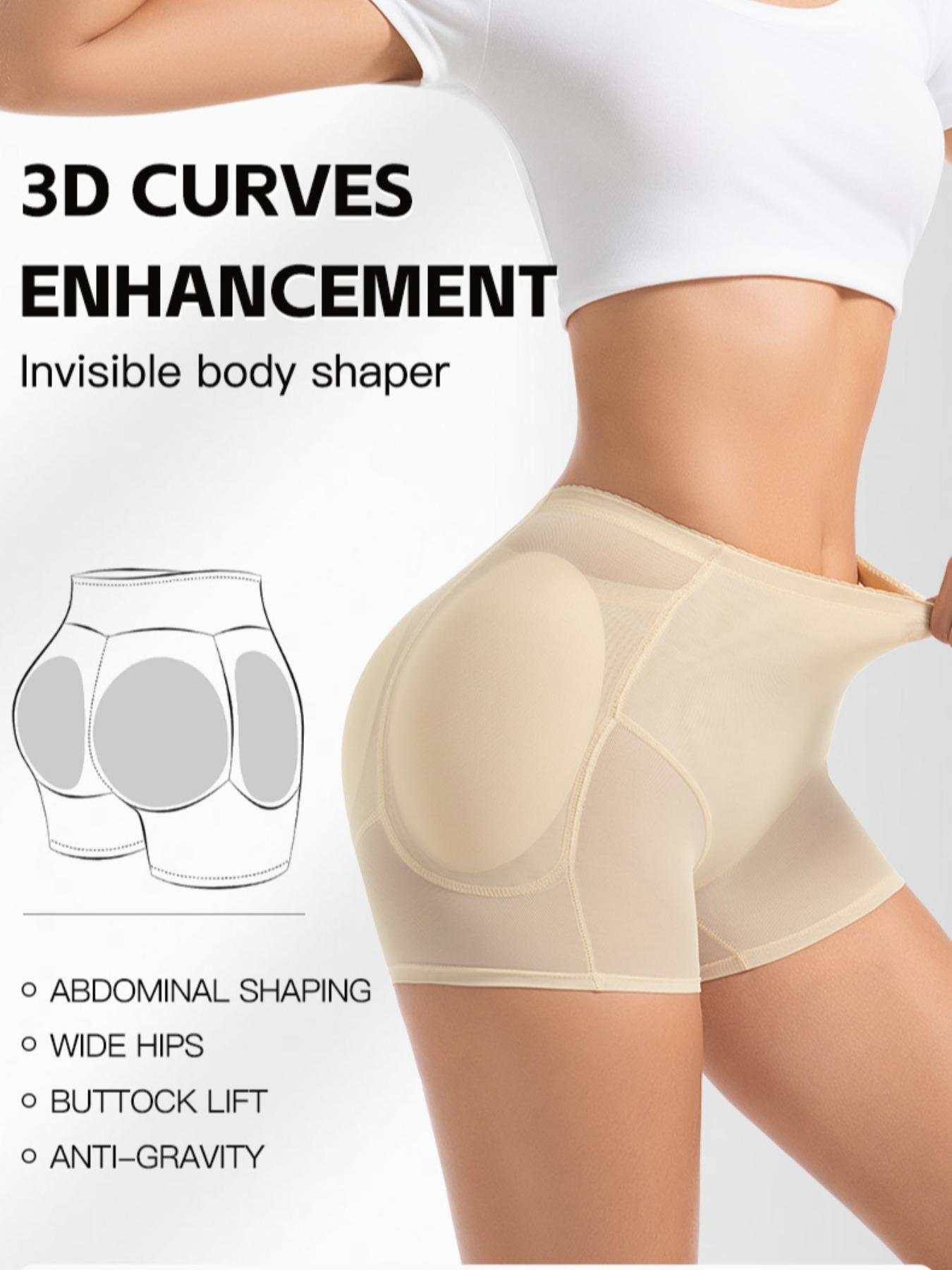 Women's High Waist Shapewear Panties with Padded Butt Lifting, Flat Belly Shaper, Safety Underwear for All Seasons, Casual Solid Color Seamless Design