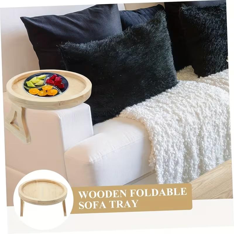 Stable Sofa Arm Table, Side Table, End Side Tables, No Installation Anti-Slip Non-Tip Shelf, Living Room Tea Cup Snack Tray, Ideal for Small Spaces, Perfect Gift
