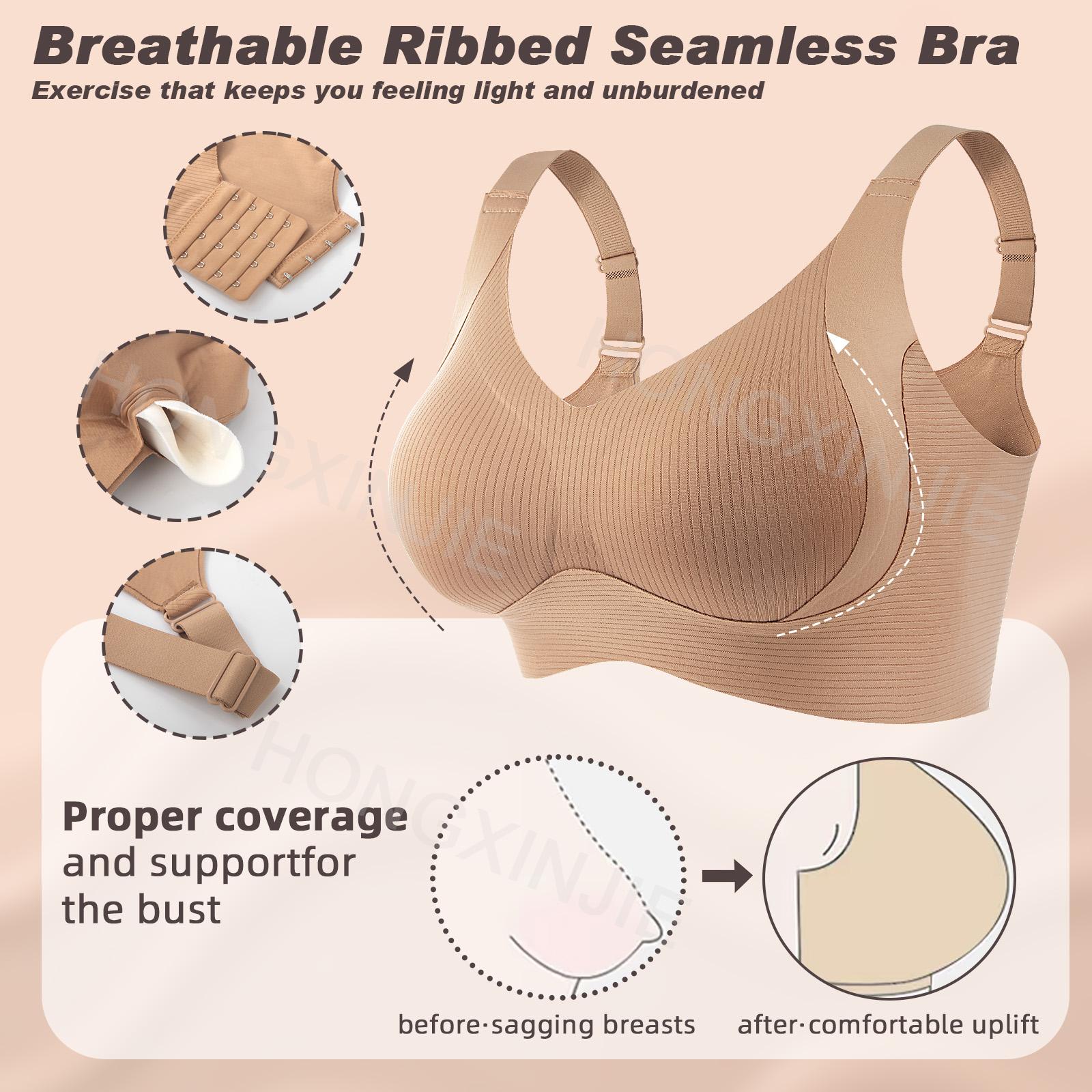 6/5/4/3-piece adjustable bra with large chest and small text chest, anti sagging and seamless women's comfortable bra