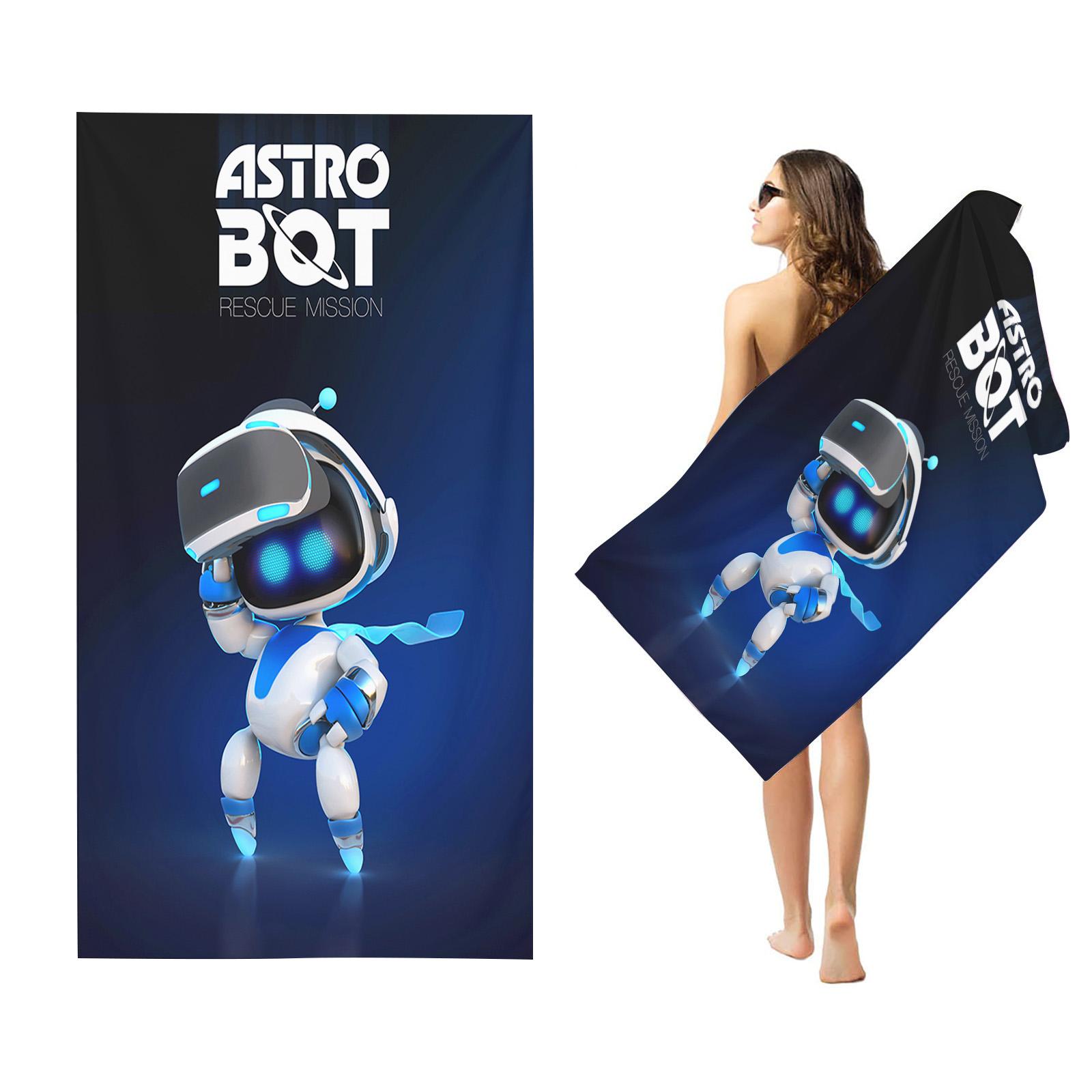 Smart robot pattern beach towel - extra large beach towel, beach bath towel, large size, super absorbent, microfiber beach towel, summer essential, suitable for men, women, girls, and boys, windproof, sun protection, beach, parties, camping, 1 piece