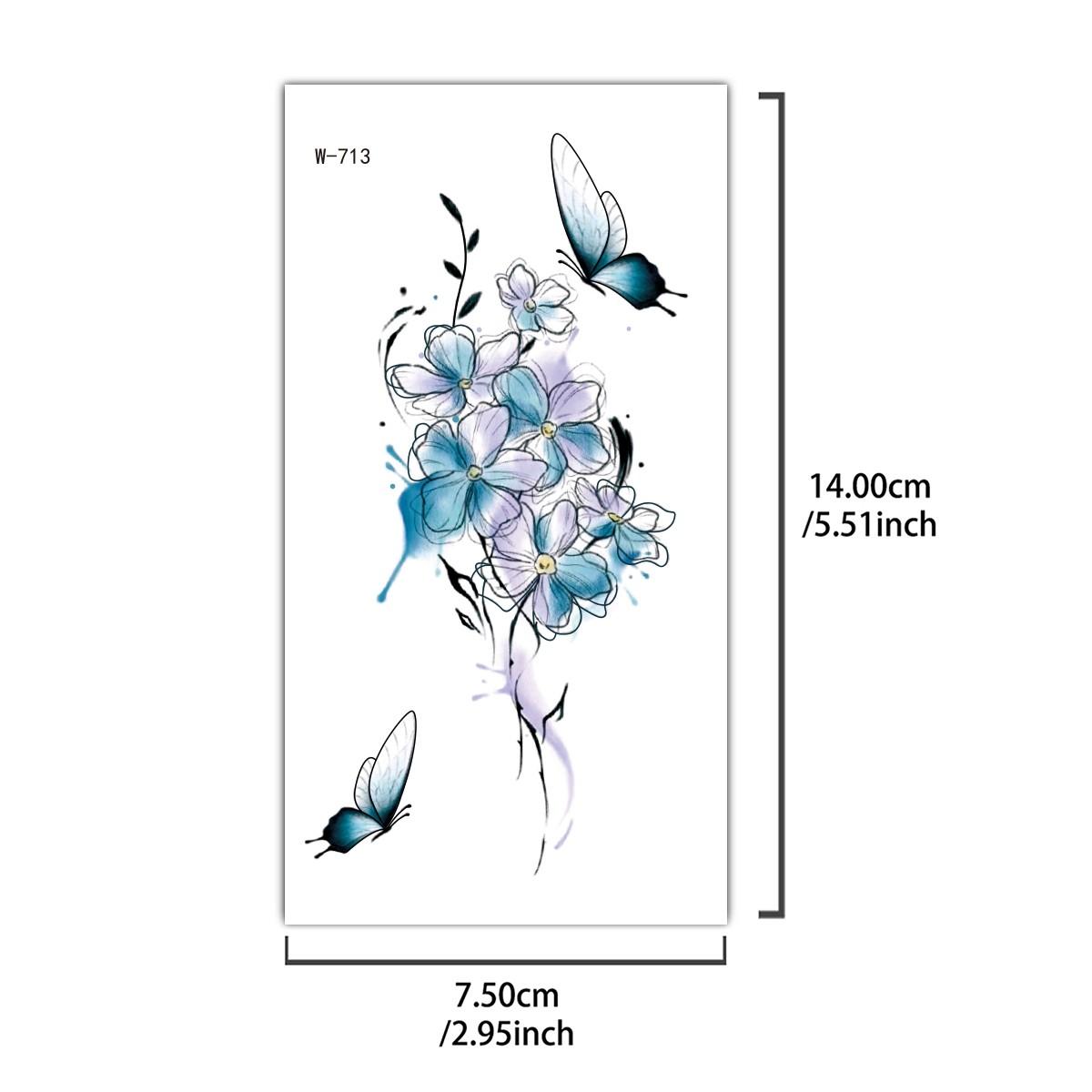 Butterfly and Floral Pattern Design, Disposable, Waterproof, Sweat-Proof, Easy to Use, Perfect for Women's Parties and Festivals