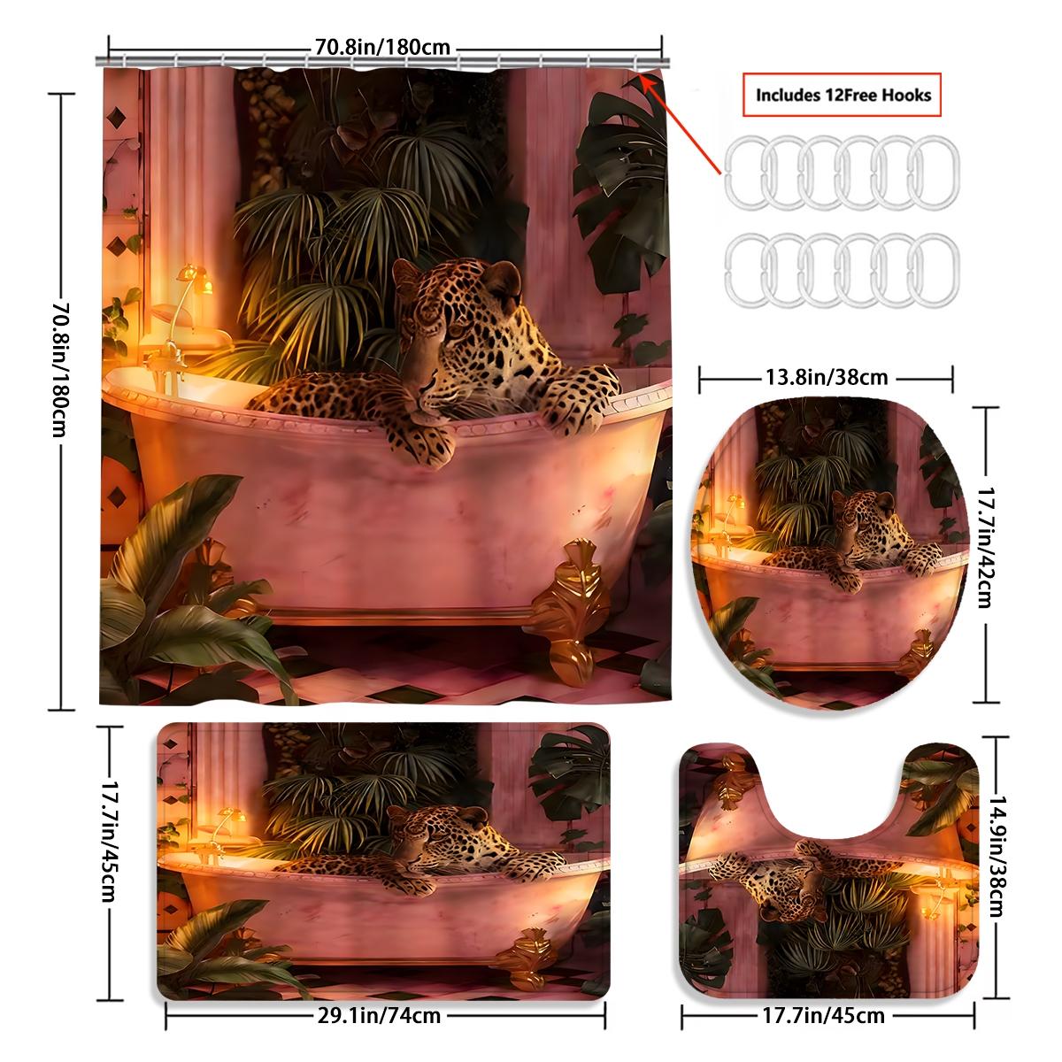 Sun & Moon Pattern Patchwork Shower Curtain Set, Colorful Bathroom Curtains with 12 Hooks, Ideal for Home Hotel Salon Dormitory, Bathroom Supplies