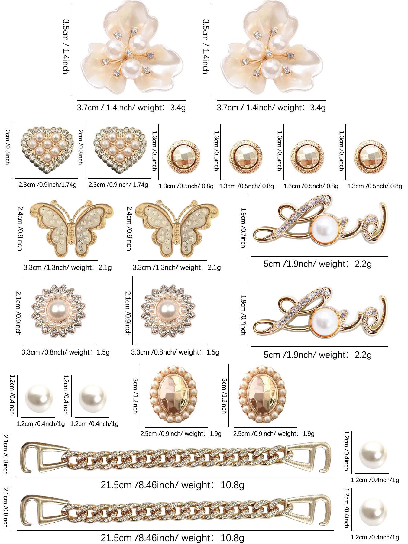 Fashionable Flower & Chain Design Shoe Charms, Elegant Shoe Decoration for Women & Girls, Shoes Accessories for Clogs