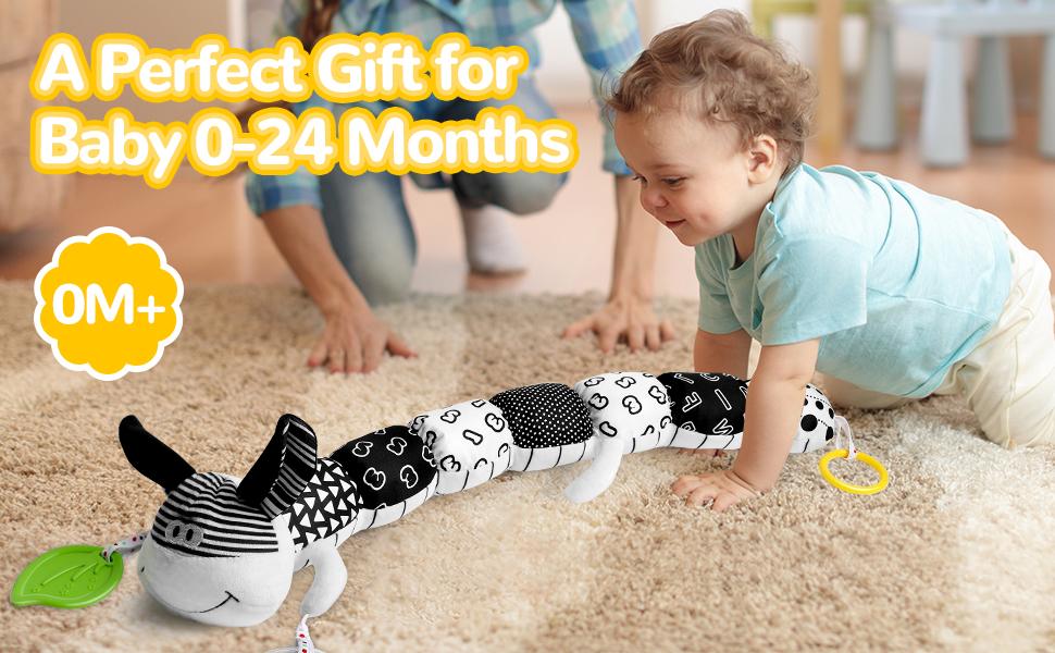 Dearlomum Newborn Baby Girl Gift Toys Infant Tummy Time Musical Stuffed Animal with Crinkle Rattle Textures Blue Crocodile Interactive Duck Shaped