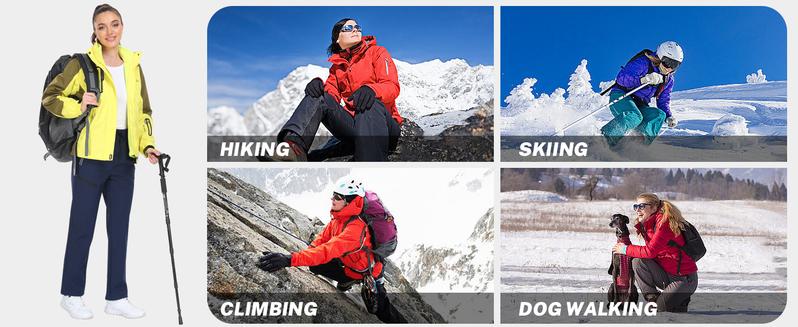 MoFiz Women's Hiking Pants Insulated Outdoor Snow Ski Pants Warm Winter Soft Shell with Zipper Pockets waterproof MoFiz Women's Hiking Pants Insulated Outdoor Snow Ski Pants Warm Winter Soft Shell with Zipper Pockets waterproof