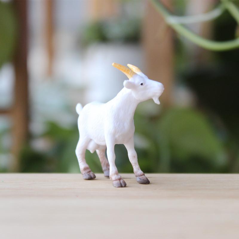 1 Piece Simulation Farm Animal Goat Lamb White Sheep Small Statue Figurine Crafts Ornament Miniatures Decor