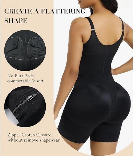 ODOV Fajas 1 Count Shapewear for Women, Colombian Shapewear, Tummy Control Butt Lifter Shaper with Zipper Crotch Detachable shoulder strap, Tight-Fitting Jumpsuit, Suitable For Daily Wear Womenswear Compression