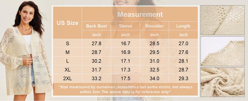 Lightweight Crochet Cardigan for Women Long Sleeve Open Front Knit Oversized Summer Sweaters Fit Knitwear Bag Batwing Beach 2025 Fall Fashion dealsforyoudays Casual Womenswear