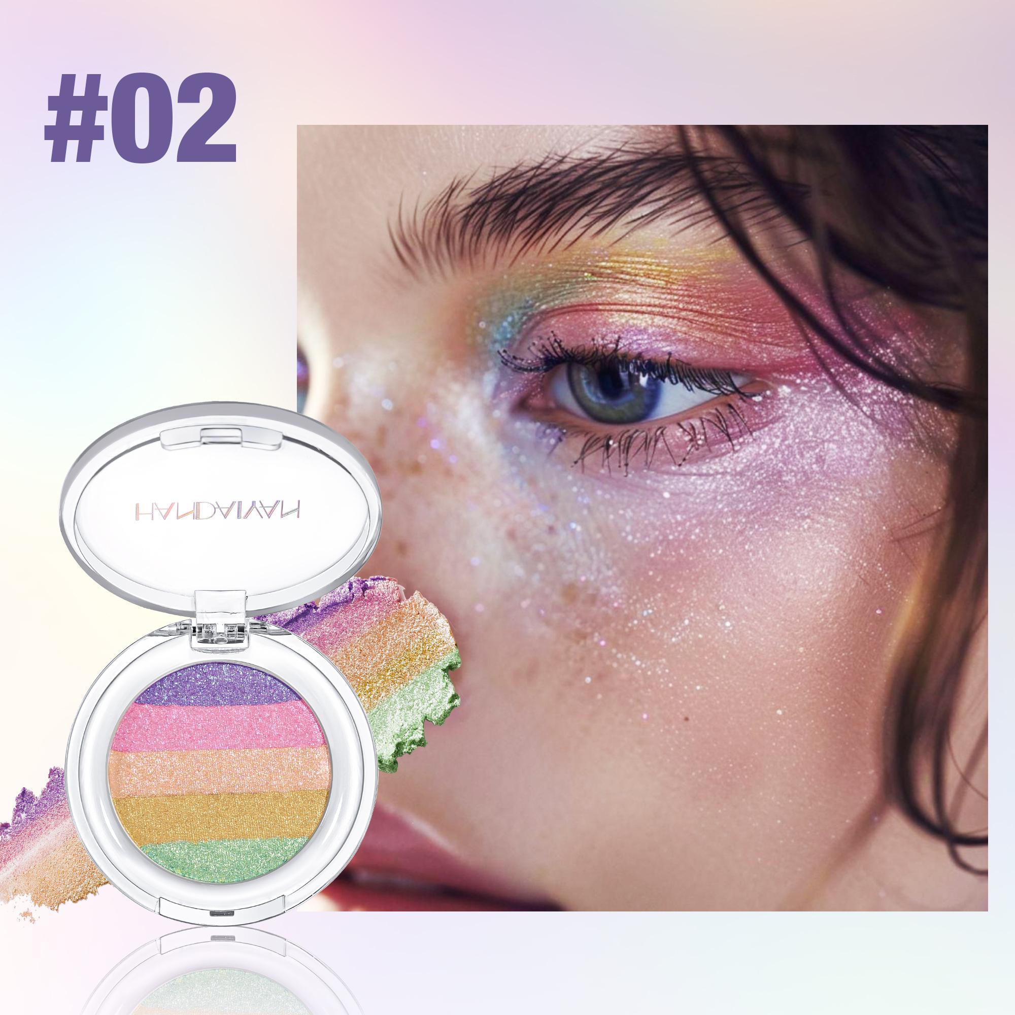 Chameleon Eyeshadow Palette, Five Shades Glitter, Long-Lasting Metallic Finish, Highlighter for Lids and Cheeks, Festival Makeup