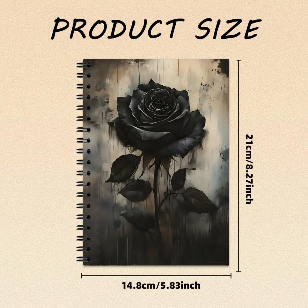 New Bestselling A5 Gothic Floral Notebook, Sketchbook, Spiral Coil Journal, Memo Pad, Writing Book, Ideal for Notes and Drawings