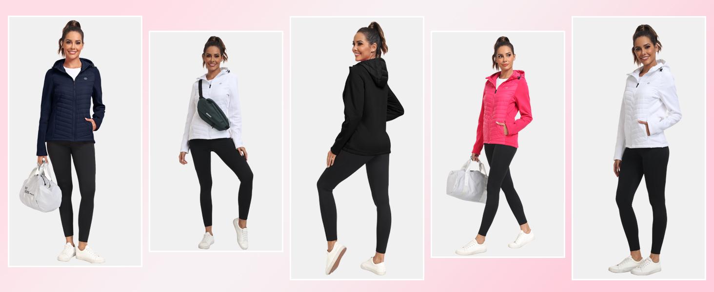 MoFiz Womens Lightweight Insulated Hiking Jacket Fleece Lined Thermal Hybrid Softshell Full Zip Winter Fall Running Coat SpringStatements