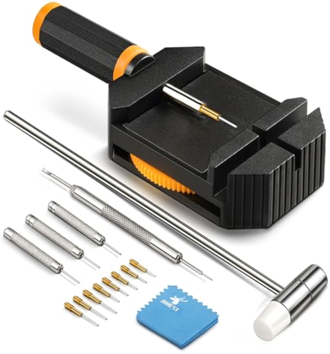 JOREST Watch Link Removal Kit, Resizing Tool for Bracelet Adjustment & Replacement, Pin Remover for Sizing Strap, Watch Adjuster, Hammer for Watch Repair, Adjust Band, with User Manual, Punches