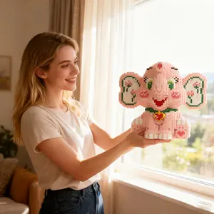 Cute Elephant Building Block Set, 3D Puzzle Model Toy, Indoor Decoration, Birthday Christmas New Year Gift, Surprise Present for Friends, Building Sets, Building Blocks Set