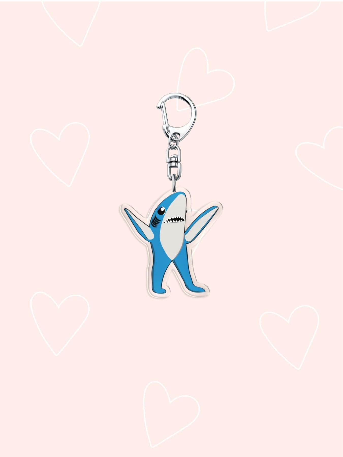 Cosplay Singer Bad Rabbit Red Heart Acrylic Keychain Cute Frogs and Sharks bagcharm Cute phone Pendant Keyrings Jewelry Accessories For Fan Gifts
