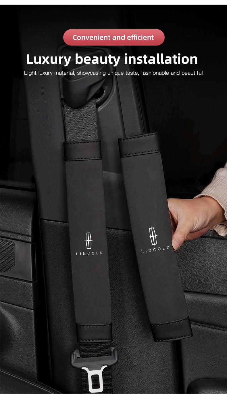 2Pcs Car Seat Belt Safety Shoulder Covers Car Accessories For Lincoln Navigator Continental Nautilus Aviator MKZ MKX MKC MKT MKS Corsair Mark E