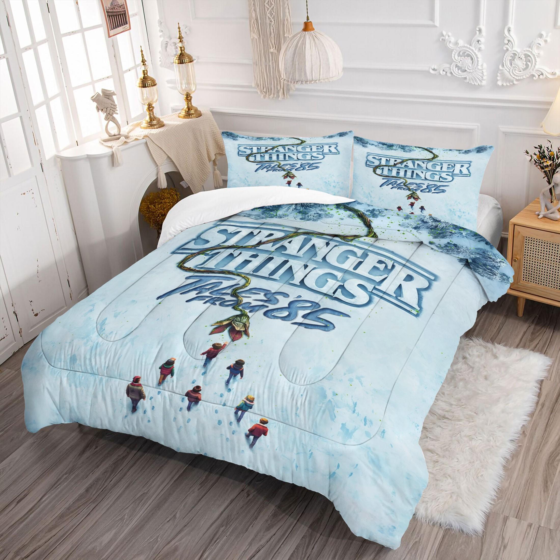 2/3Pcs Stranger Things Snow Print Comforter Set, A Comforting and Whimsical Bedding Set, Available in Multiple Sizes, A Must-Have Gift for Fans, Perfect for Boys', Girls', and Adult Bedrooms