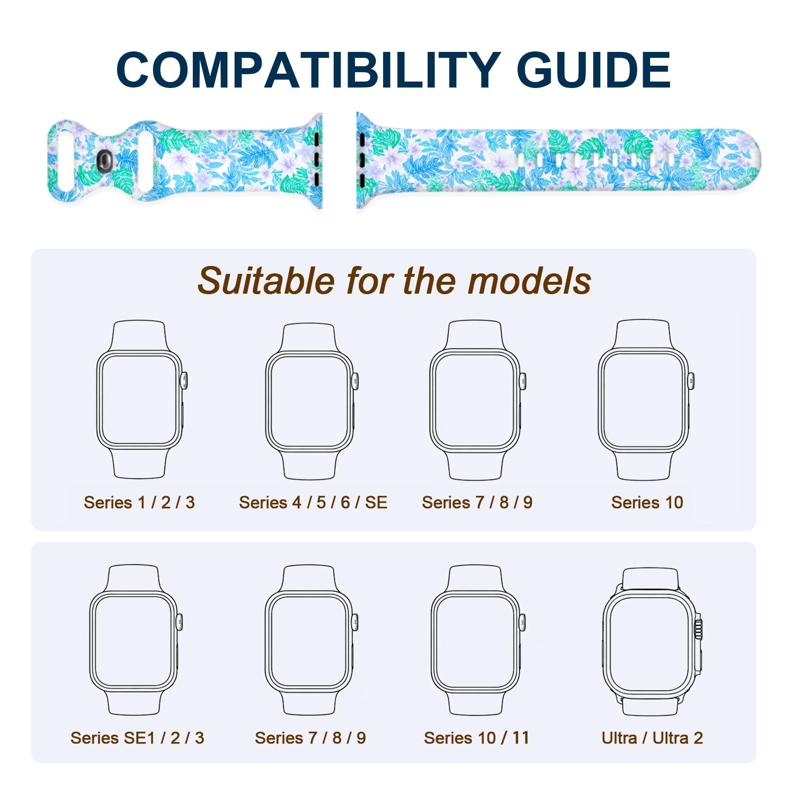 Apple watch Silicone Watch Band 38/40/41/42mm 44/45/46/49mm Unisex Series1/2/3/4/5/6/7/8/9/10/Ultra/SE Strong Resilience Break Resistant