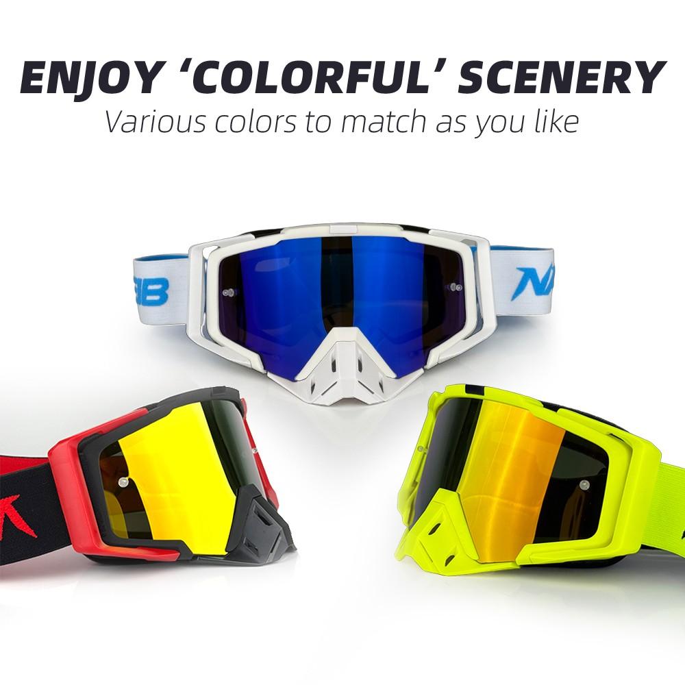 NAFEIB Universal OTG Goggles, Wear over Glasses, Durable, Dust-Proof, Breathable, Adjustable, Ideal for Motorcycle, Skiing, Atvs, Biking