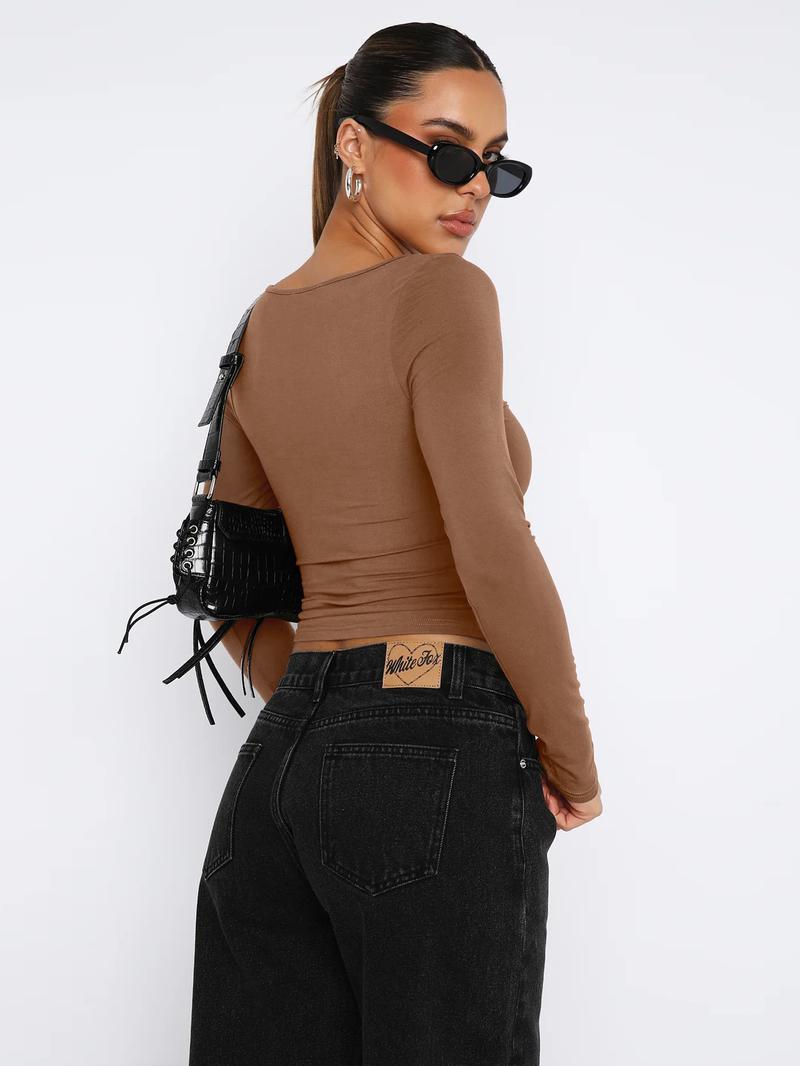 Women's Y2K Design Slim Fit Long Sleeve Crop Top Sweetheart Neck Ruched Elastic Soft T-Shirt for Daily Wear Streetwear & Party Outfits Fashion Tshirts Women's Y2K Design Slim Fit Long Sleeve Crop Top Sweetheart Neck Ruched Elastic Soft T-Shirt for Daily Wear Streetwear & Party Outfits Fashion Tshirts